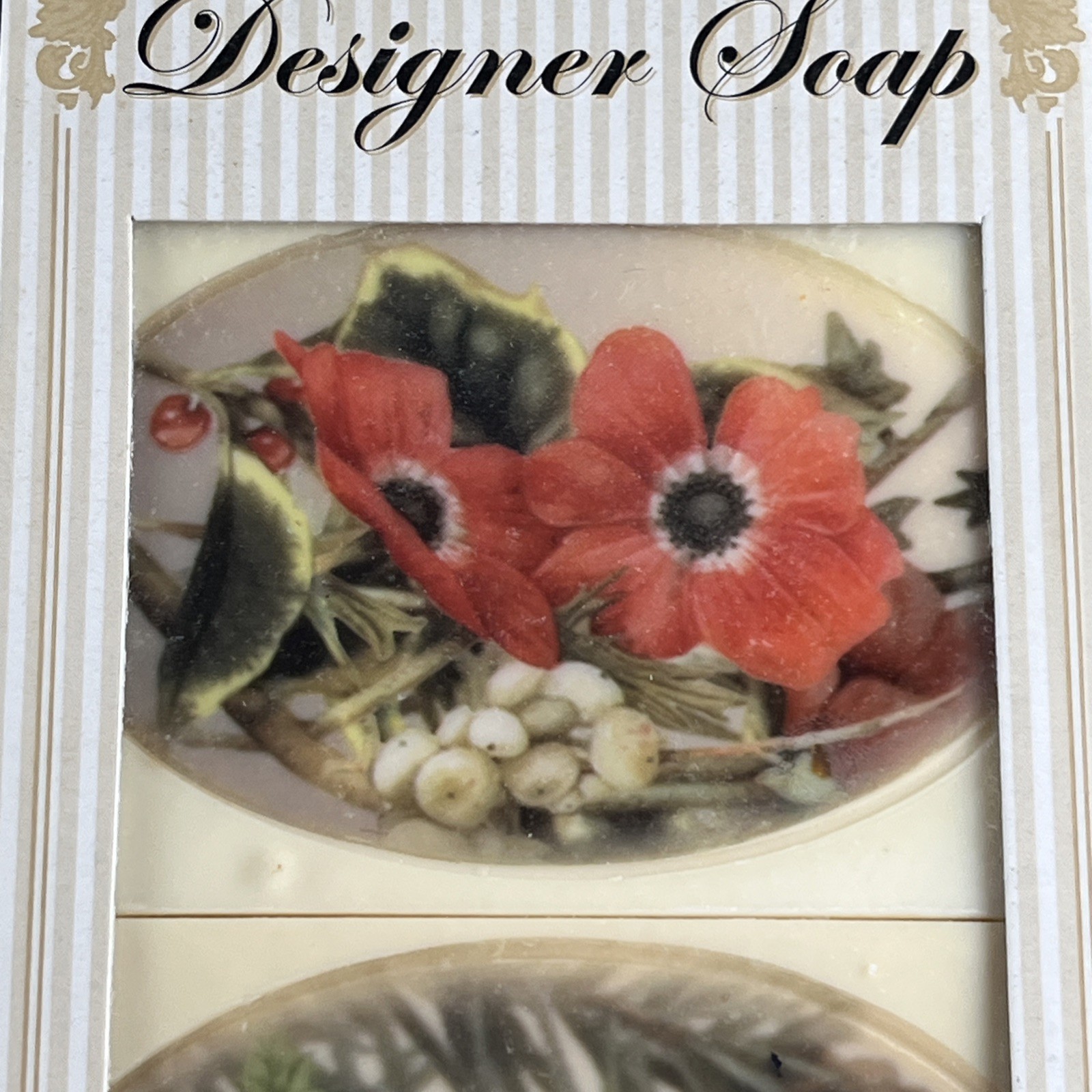Poppy Berries Designer 2 Soap Bars Greenbrier International Floral Design x2pkg