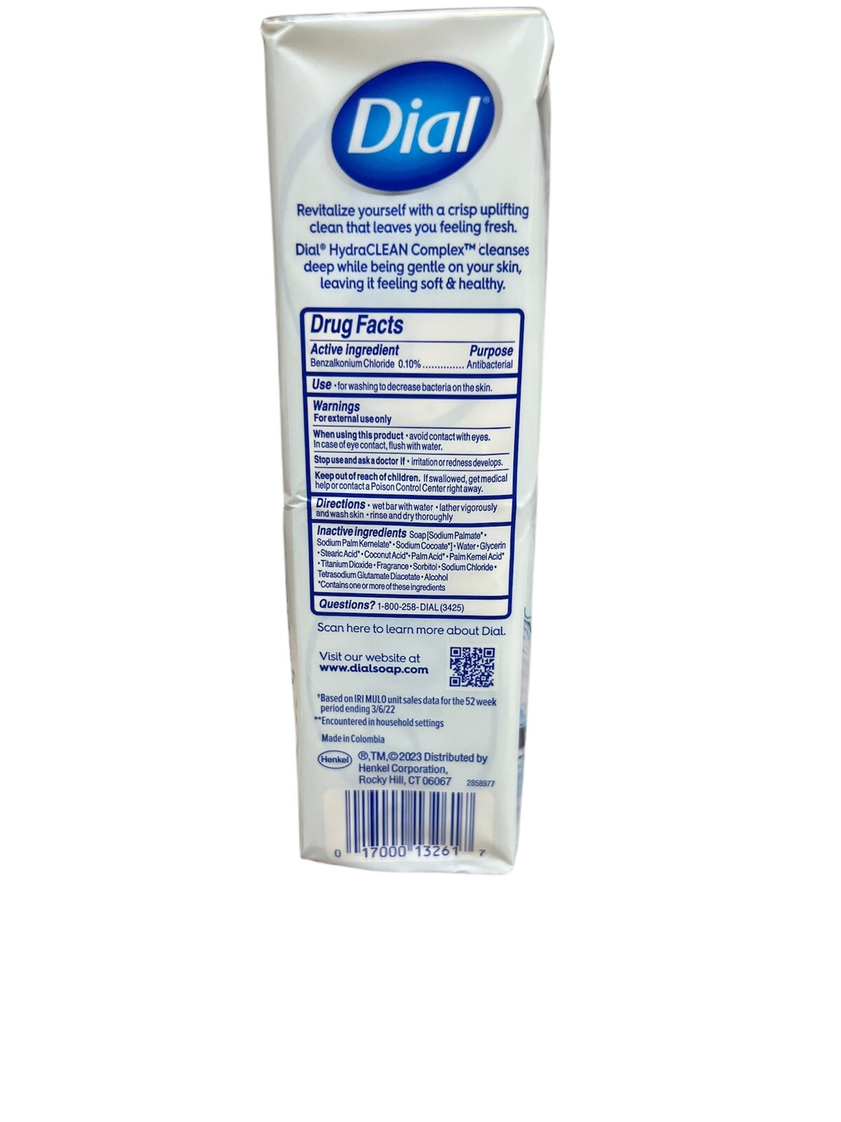 Dial Antibacterial Bar Soap, Refresh & Renew, White, 4 oz, 12 Bars