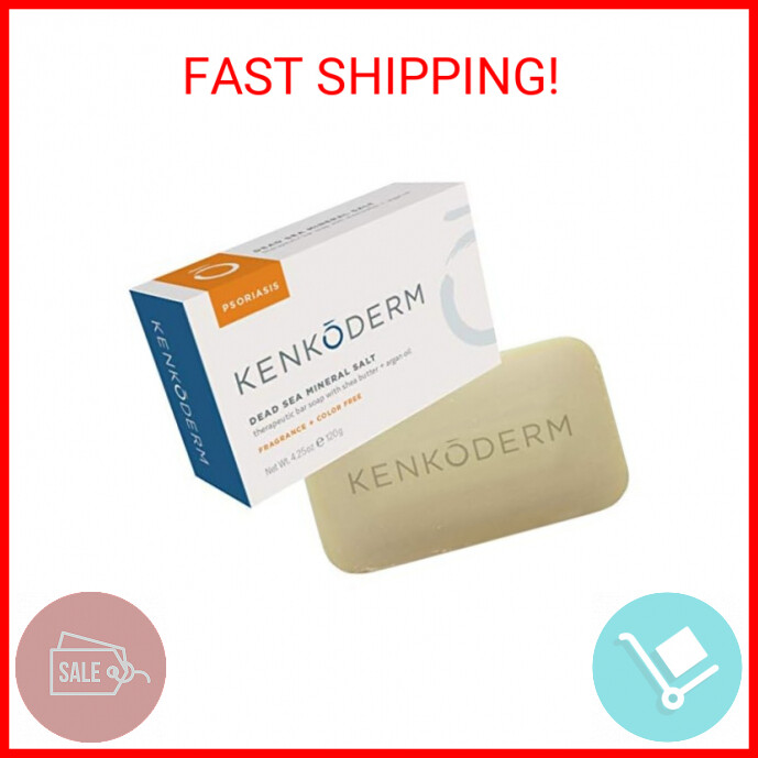 Kenkoderm Psoriasis Mineral Salt Soap with Argan Oil & Shea Butter, 4.25 oz, 1 B