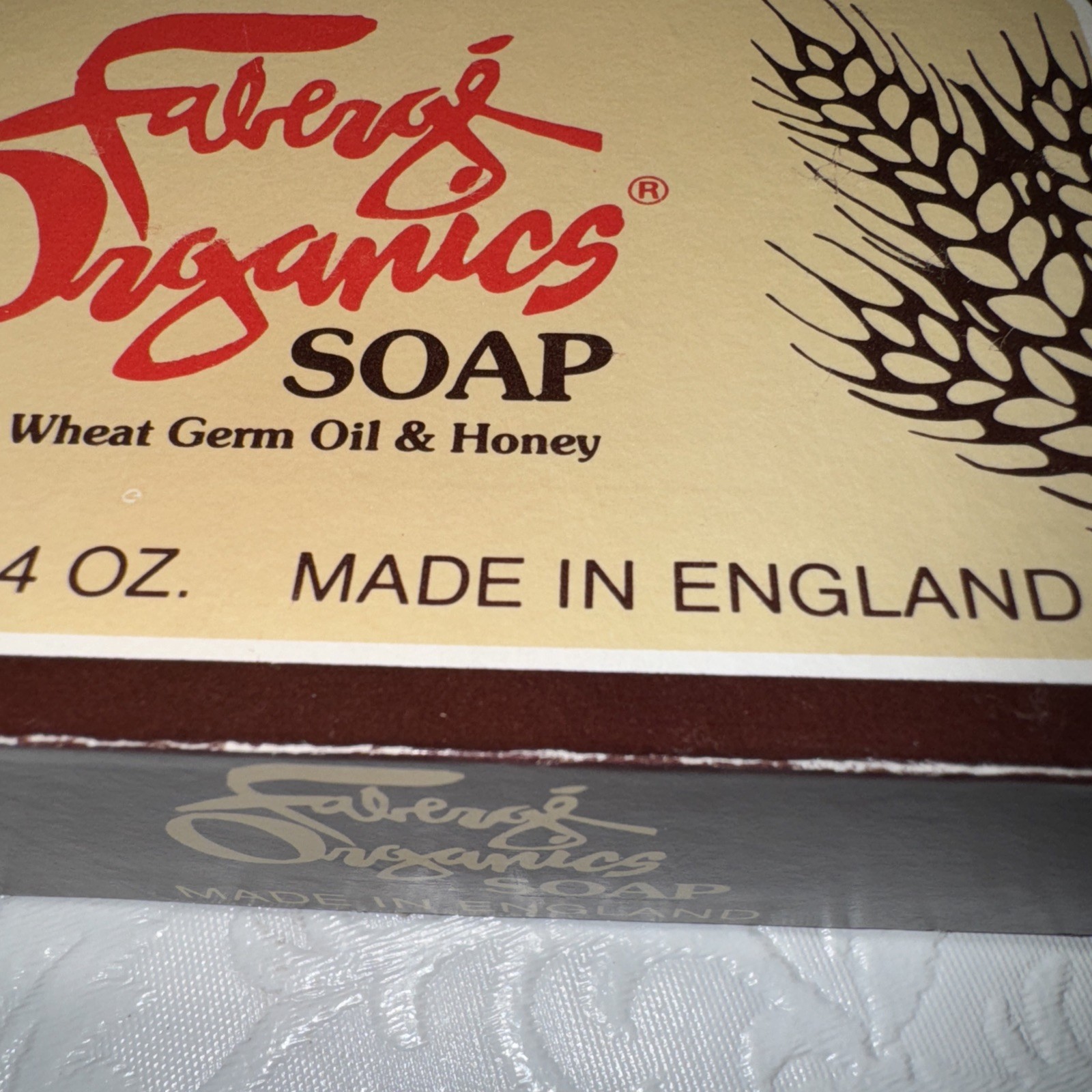 Lot Of 4 Vintage Faberge Organics 4 Oz Soap Bars Made In England NOS Smells Good