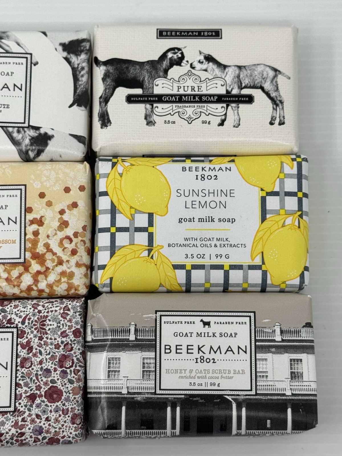 Set of 6 Beekman 1802 Pure Goat Milk Soap 3.5 oz. Vanilla Absolute Honey Orange
