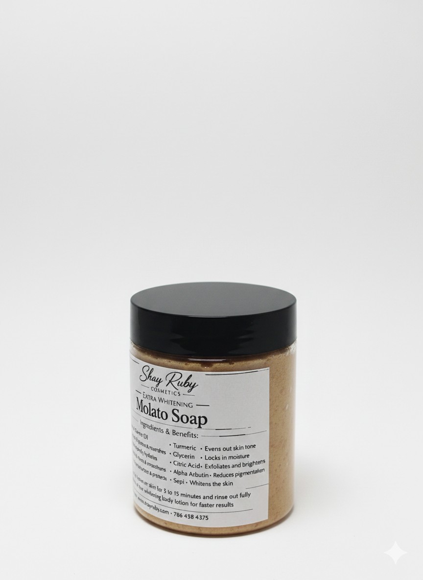 Shay Ruby Cosmetics Whitening Soap Moisturizing Exfoliating with Kojic Acid Jar