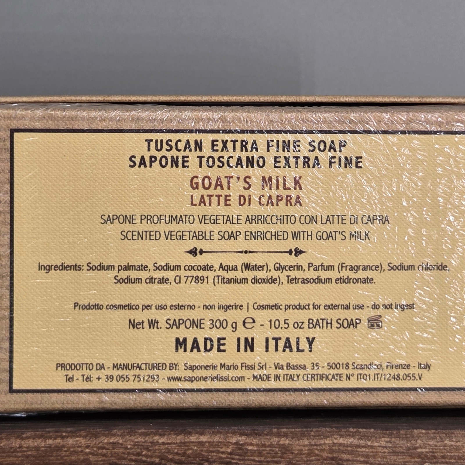 Saponerie Mario Fissi Goats Milk Soap Unisex 10.5oz Italian Luxury Handmade NIB