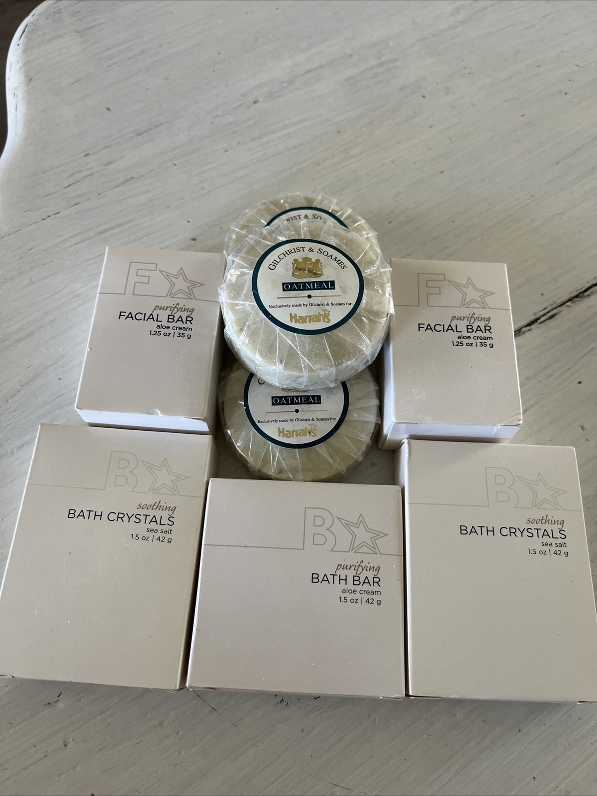 3 Gilchrist Soames Cleansing Bars Savon Oatmeal Soap 1.2 oz/ & Bath Lot