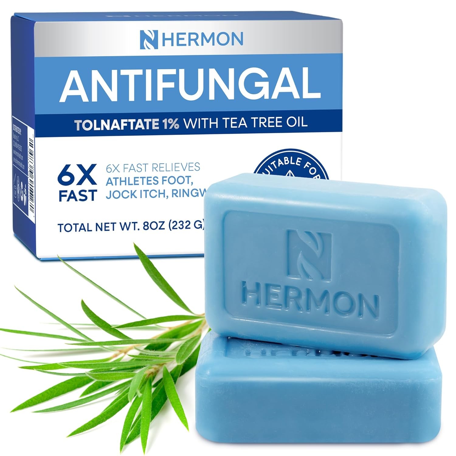 Hermon Antifungal Soap with Tea Tree Oil Antifungal Bar Soothing Care & Relie…