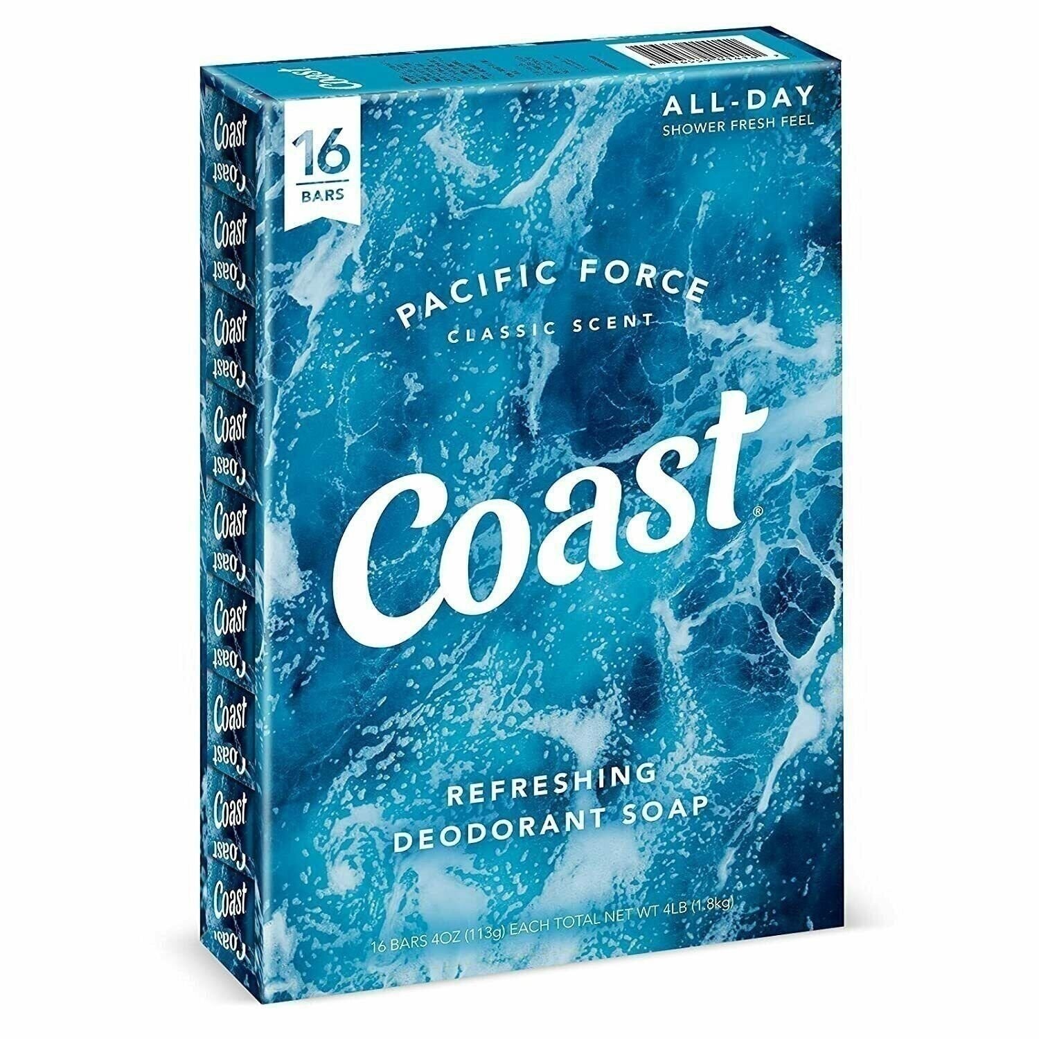 Coast Classic Original Scent Bar Soap – 4 Ounce 16 Bars, 4 Fl Oz