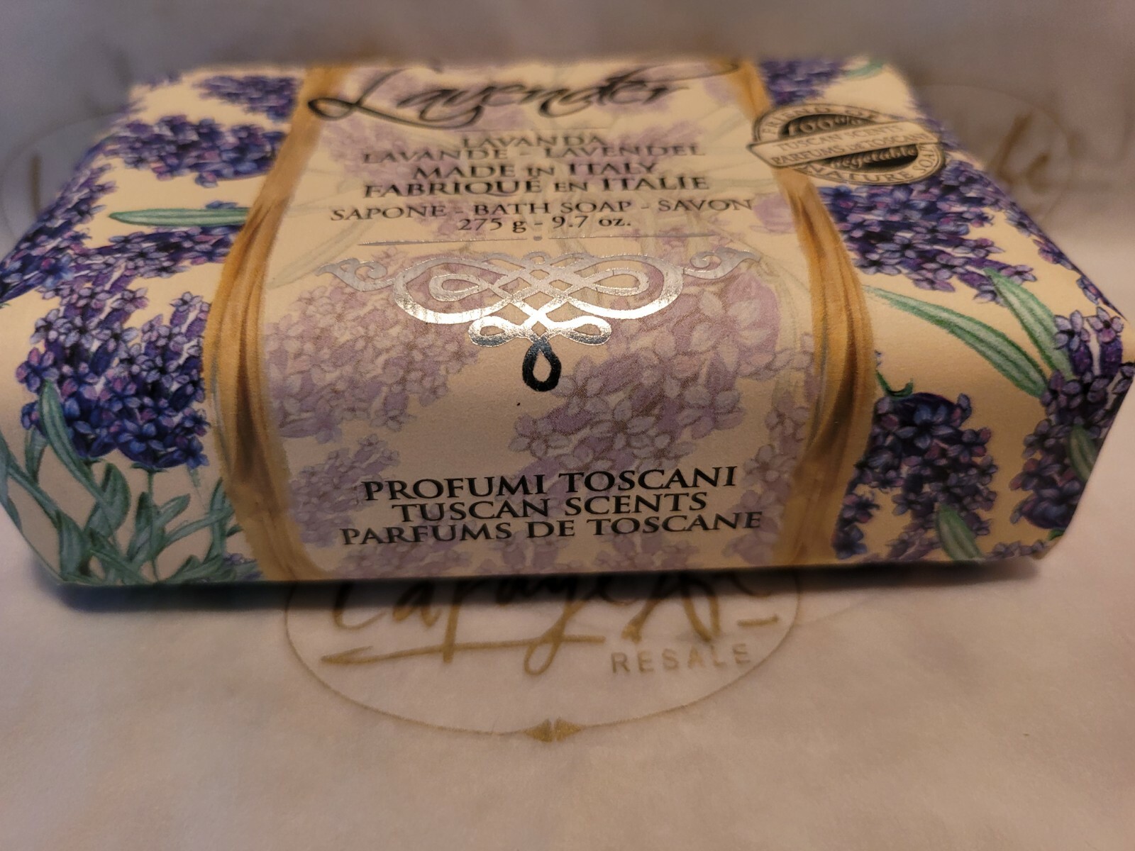 Saponerie Mario Fissi Lavender Vegetable Bath Soap 9.7oz Bar Made in Italy