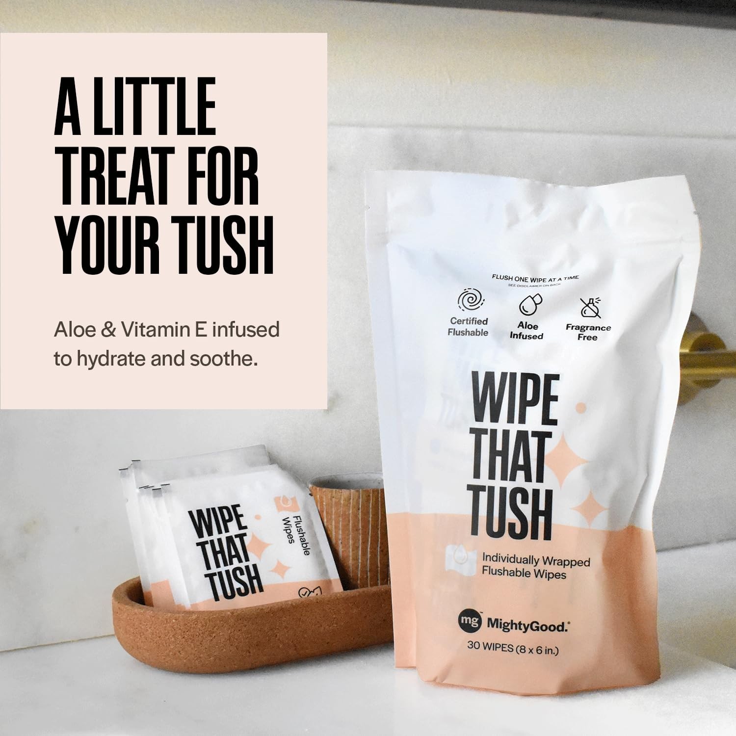 Individually Wrapped Flushable Wipes – 120 Total – Perfect for Family Travel