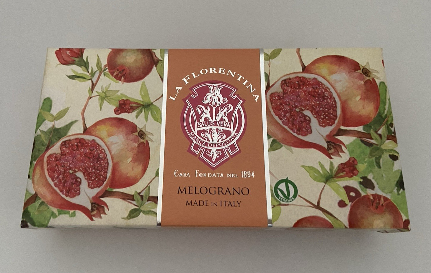 BNIB New Sealed La Florentina Melograno Pomegranate Soaps Set 4 oz. each ITALY