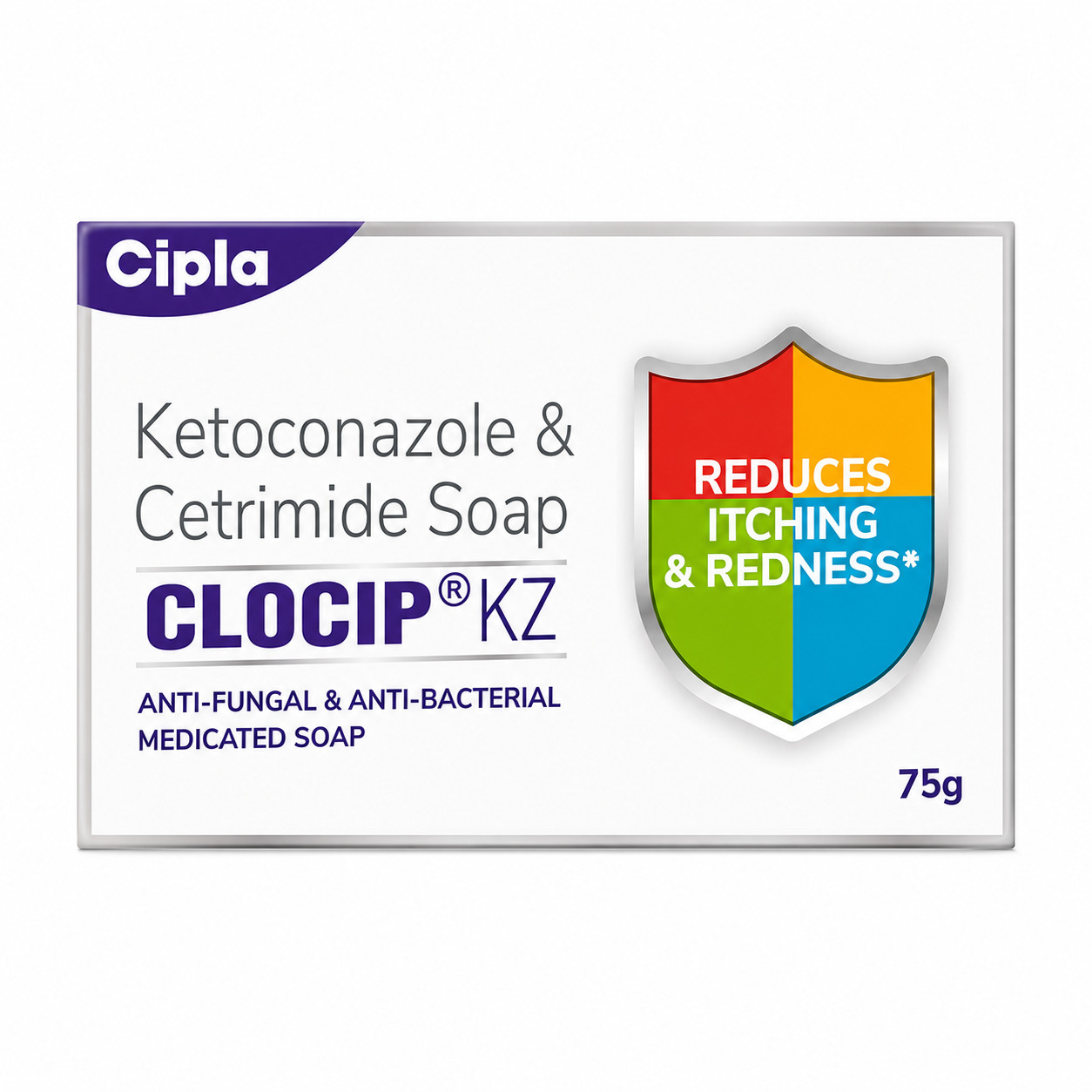 Clocip KZ Soap Pack of 4 Antifungal Itching Relief Medicated Grade 1 Soap