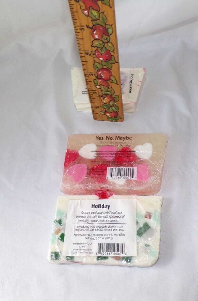 Lot 3 Bars Holiday Glycerin Soap Scented Christmas & Valentines Various Brands