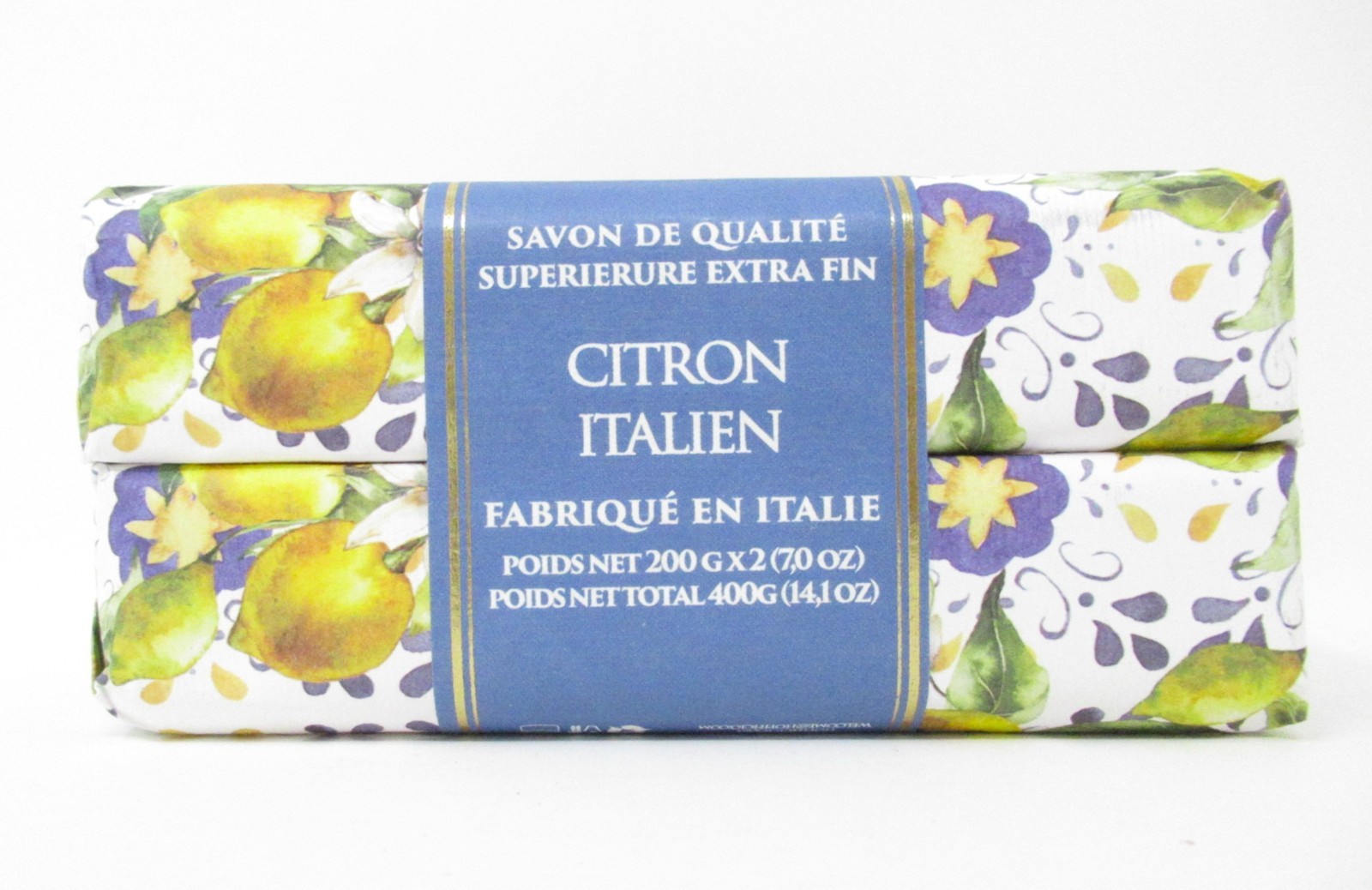 Hopificio Italian Luxury Bath Bar Soap 2 Pack Lemon scented 14.1oz total