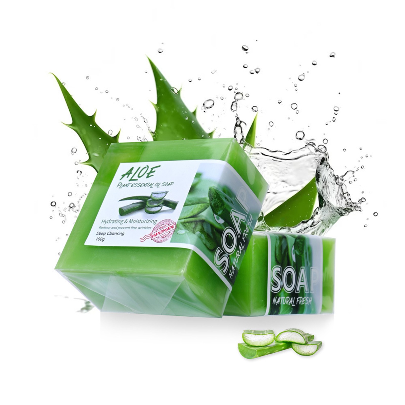 1PCS Aloe Multi-purpose Handmade Soap For Daily Use Essential Oil Soap 100g
