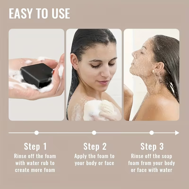 2-100g African Black Soap with Shea Butter – Moisturizing, Deep Cleansing