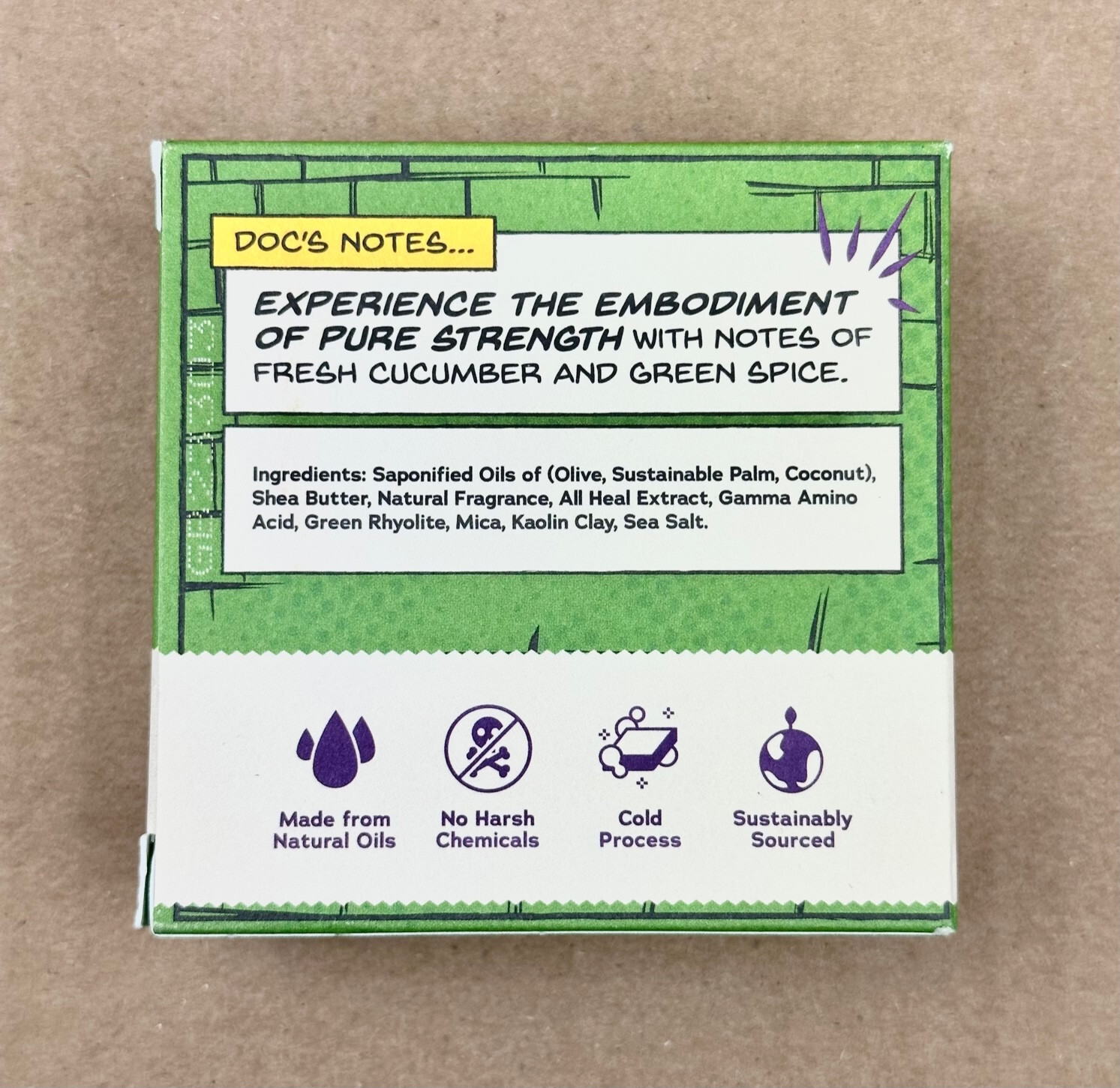 Dr. Squatch Scrub Smash 5 oz Soap Bar Marvel Incredible Hulk Heavy Grit