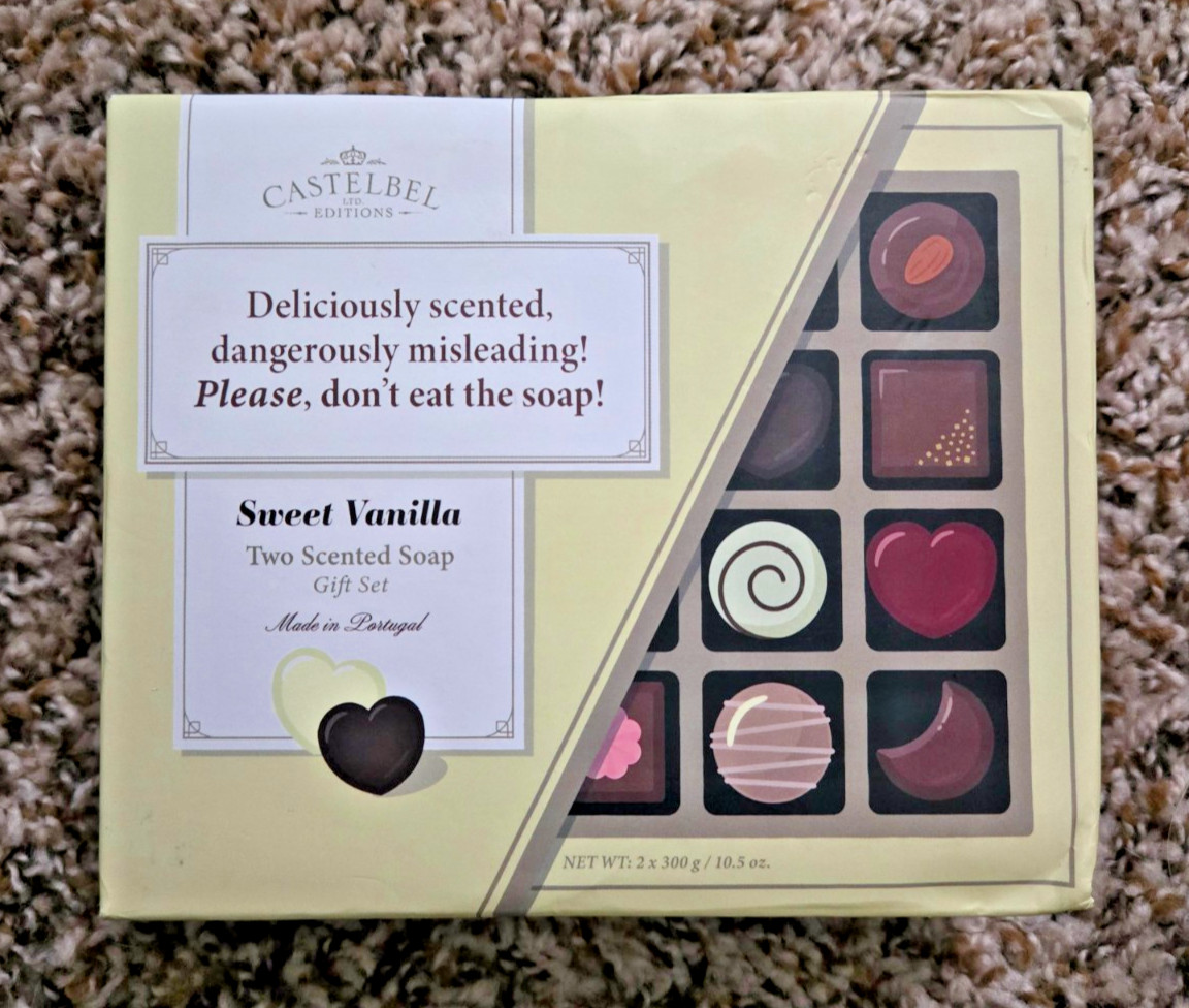 Castelbel Sweet Vanilla 2‑Bar Soap Gift Set Triple‑Milled Portugal (2 x 300g)