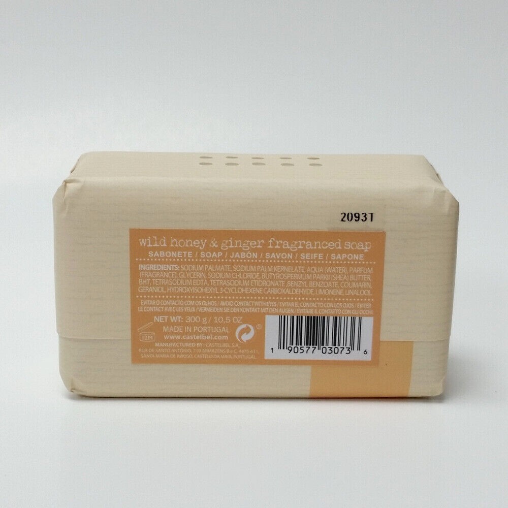 Castelbel Wild Honey & Ginger Pure Vegetable Base Triple Milled Soap Bar 10.5 oz