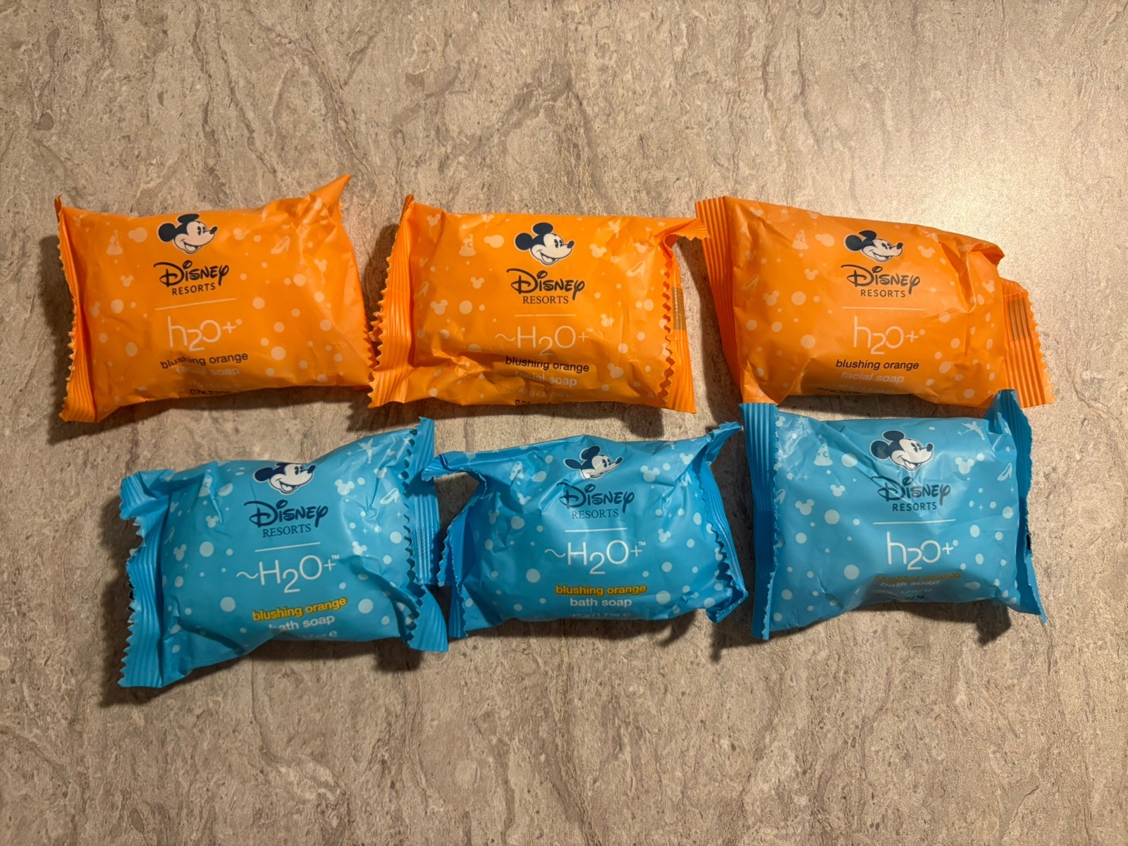 Disney H2O+ Soap Sea Salt Blushing Orange 3 Facial & 3 Bath Soaps