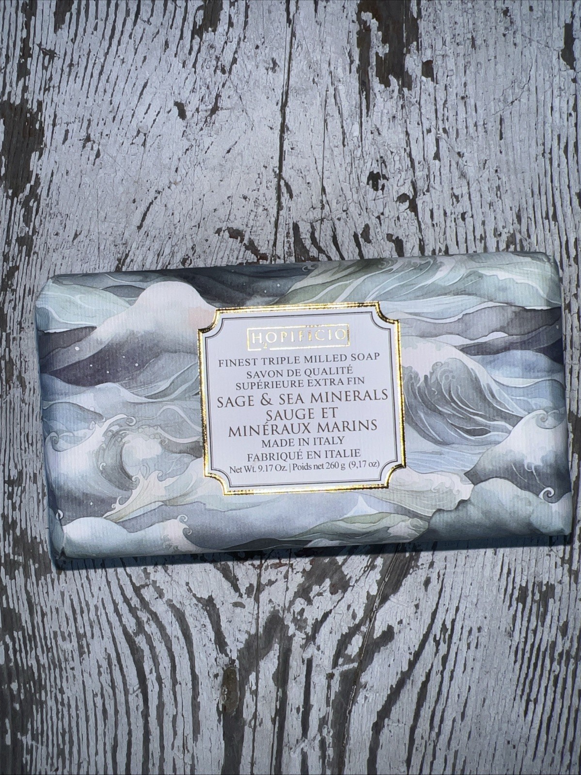 Hopificio Italian LUX Bath Bar Soap Sea Minerals Scented LARGE Net Wt.9.17 oz