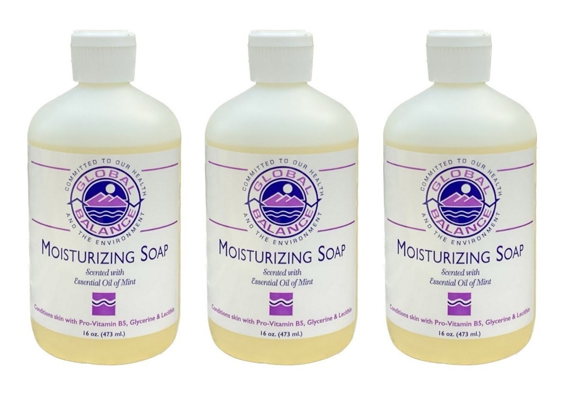 Global Balance Mint Moisturizing Soap 16 oz (3 pack) Plant Based Eco-Friendly