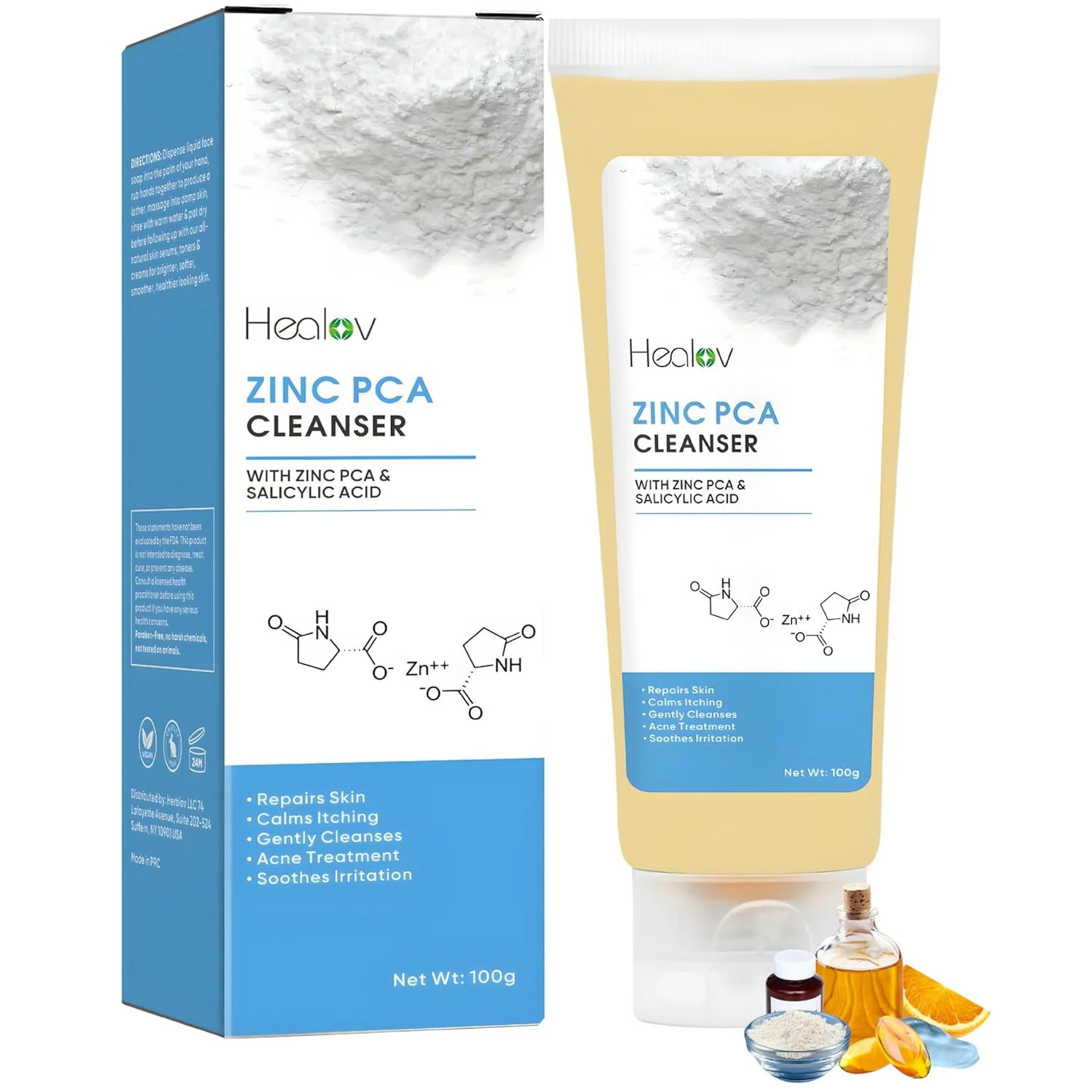 Zinc Face Wash | Zinc Soap Skin Therapy Body Cleanser for Acne, Rosacea, Eczema,