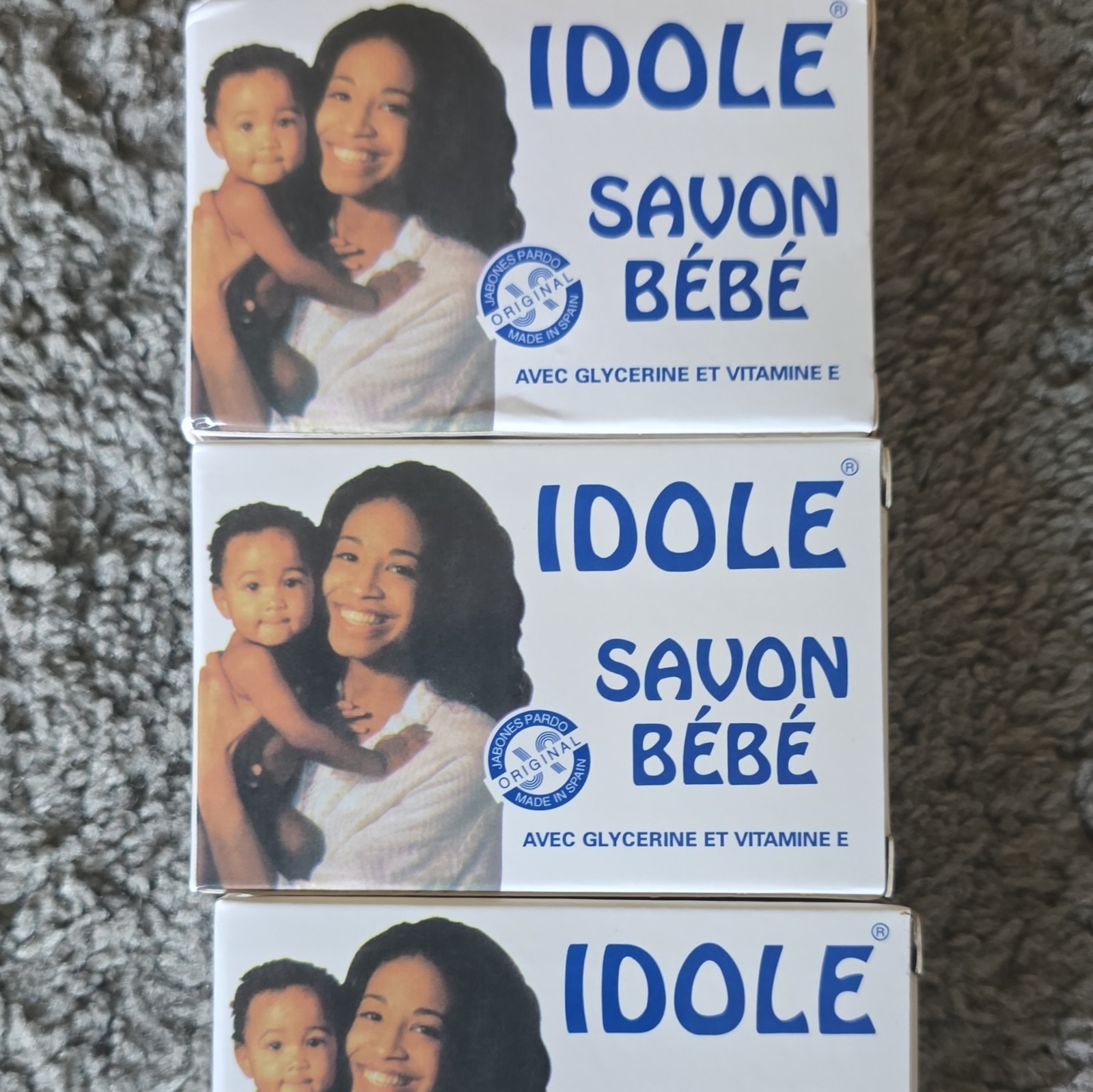 IDOLÉ Savon Bébé Baby Soap Bars 3-Pack 75g Glycerin Vitamin E Unscented