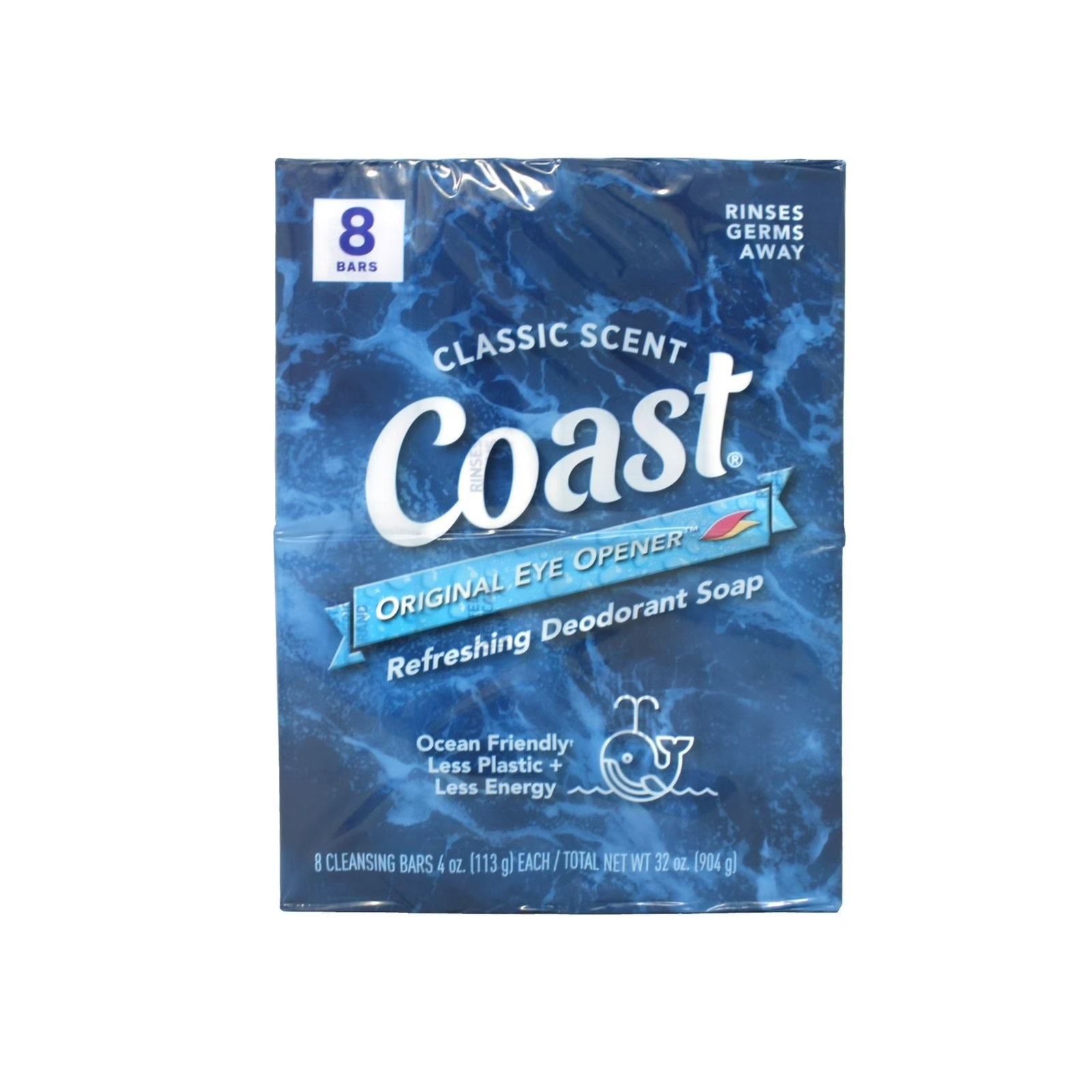 Coast Refreshing Deodorant Bar Soap Classic Scent, 32 Bars, 4 oz Each