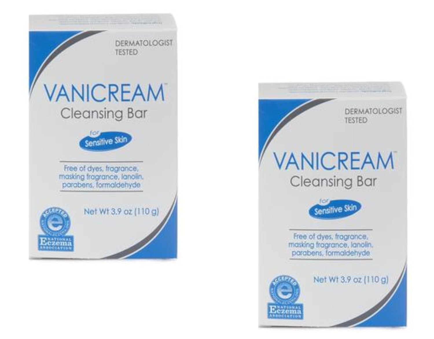 Vanicream Cleansing Bar for Sensitive Skin, Unscented 3.9 Ounce (Pack of 2)