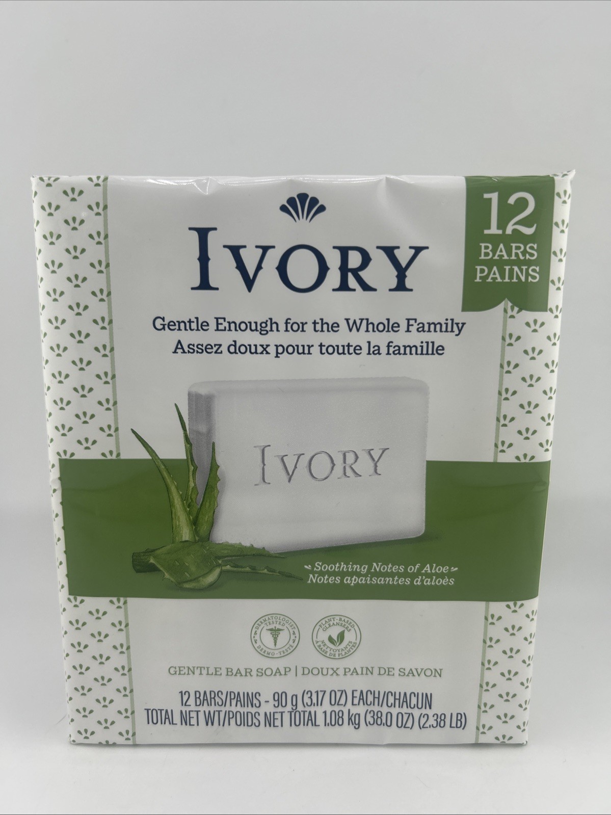 Ivory Bar Soap With Aloe All Skin Types 12 Count 3.17 oz/each New