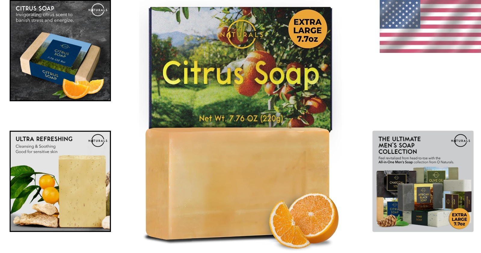 Natural Citrus Men’s Soap – Exfoliating & Moisturizing, Formula 7.76 oz