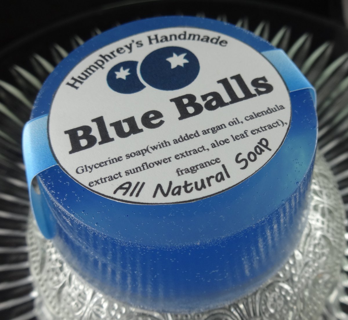BLUE BALLS Blueberry Shave & Beard Wash Soap Men’s Women’s Puck Glycerin Bar