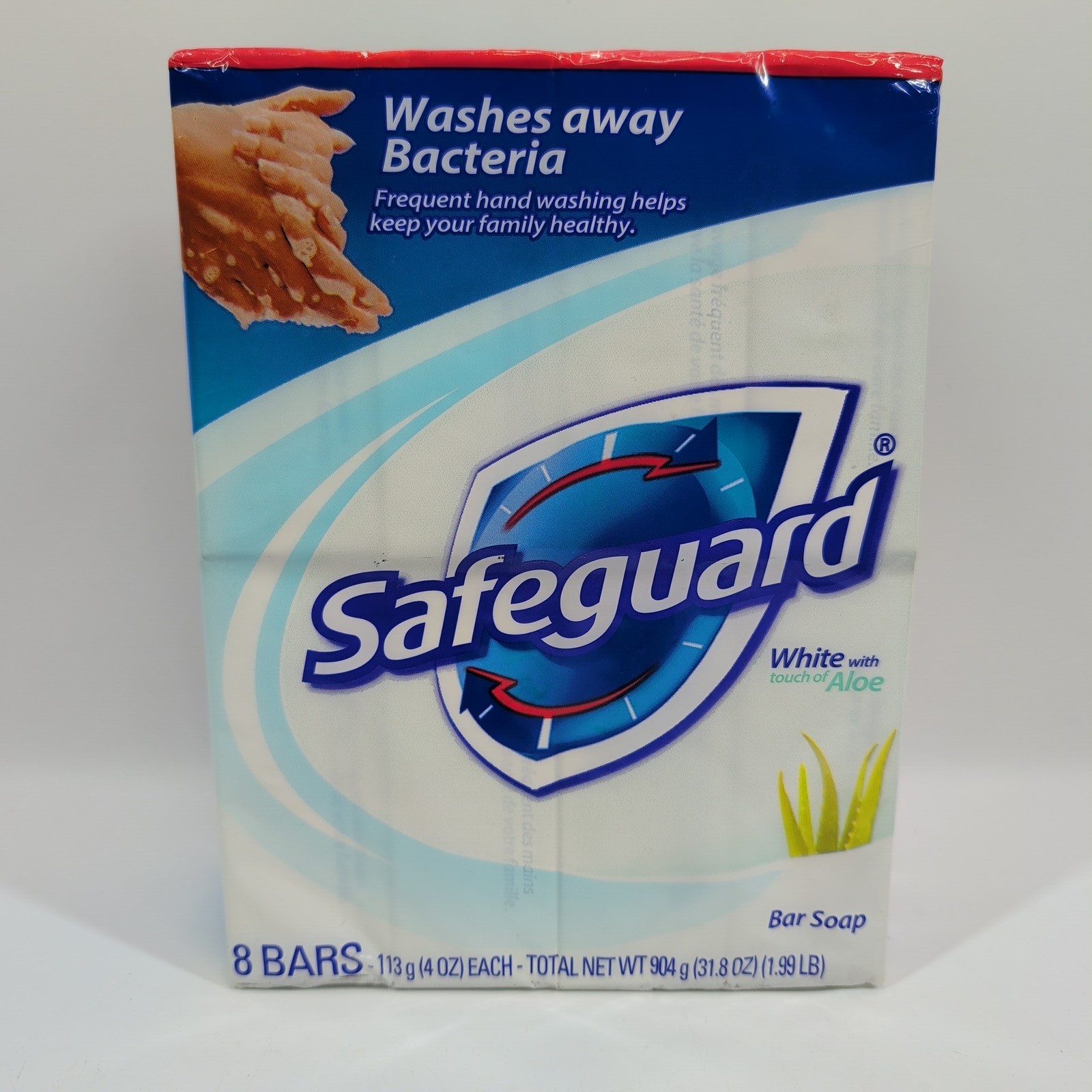 Safeguard Bar Soap White with Touch of Aloe 8 Bars, 4 oz Each – Antibacterial
