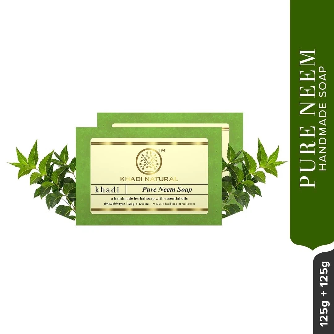 Khadi Natural Neem Soap Herbal Pure Bathing Soap for All Skin ( Pack of 2 )