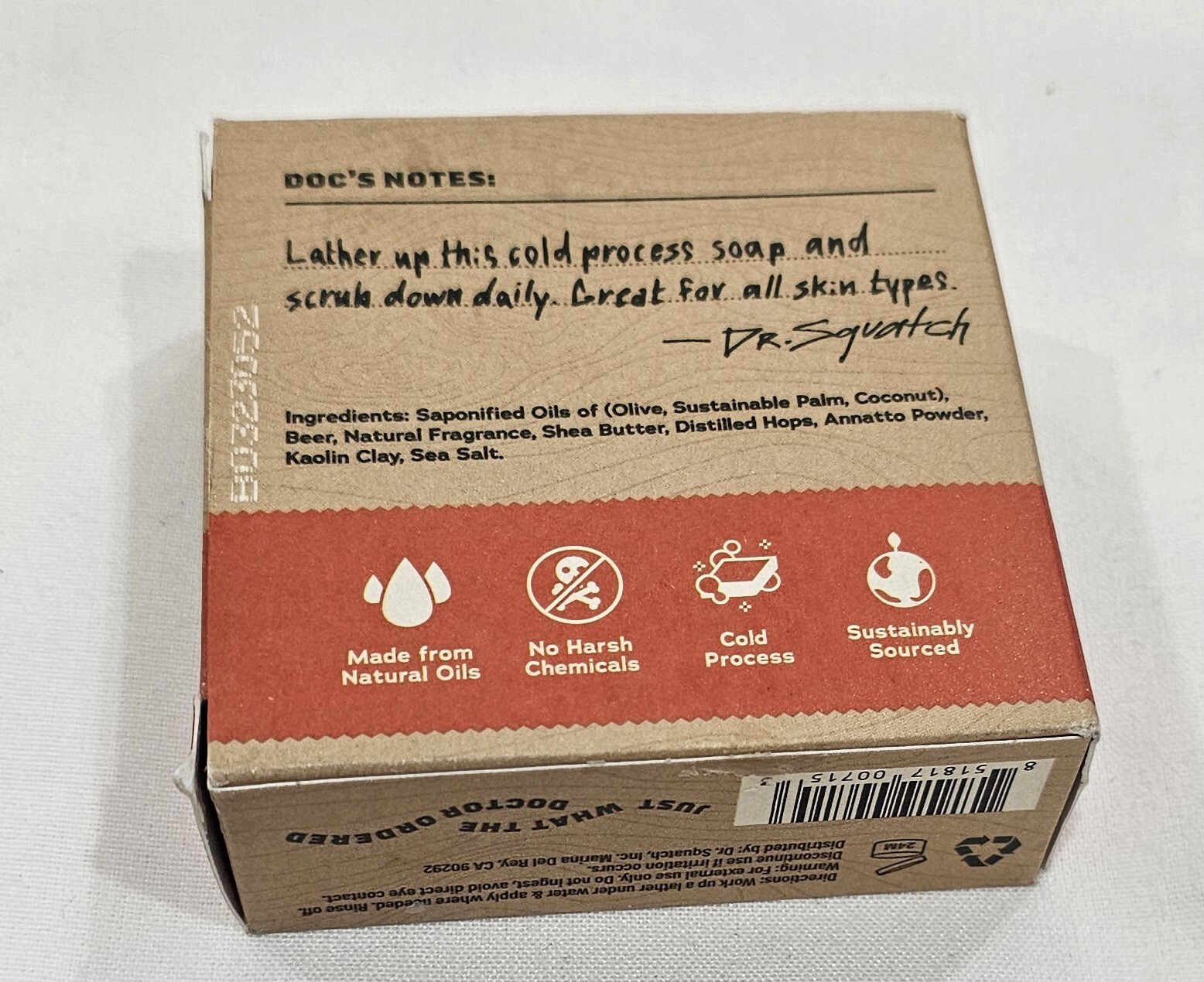 Dr. Squatch グレープフルーツ IPA ビール&ホップ 男性用 手作りバーソープ 5オンス-