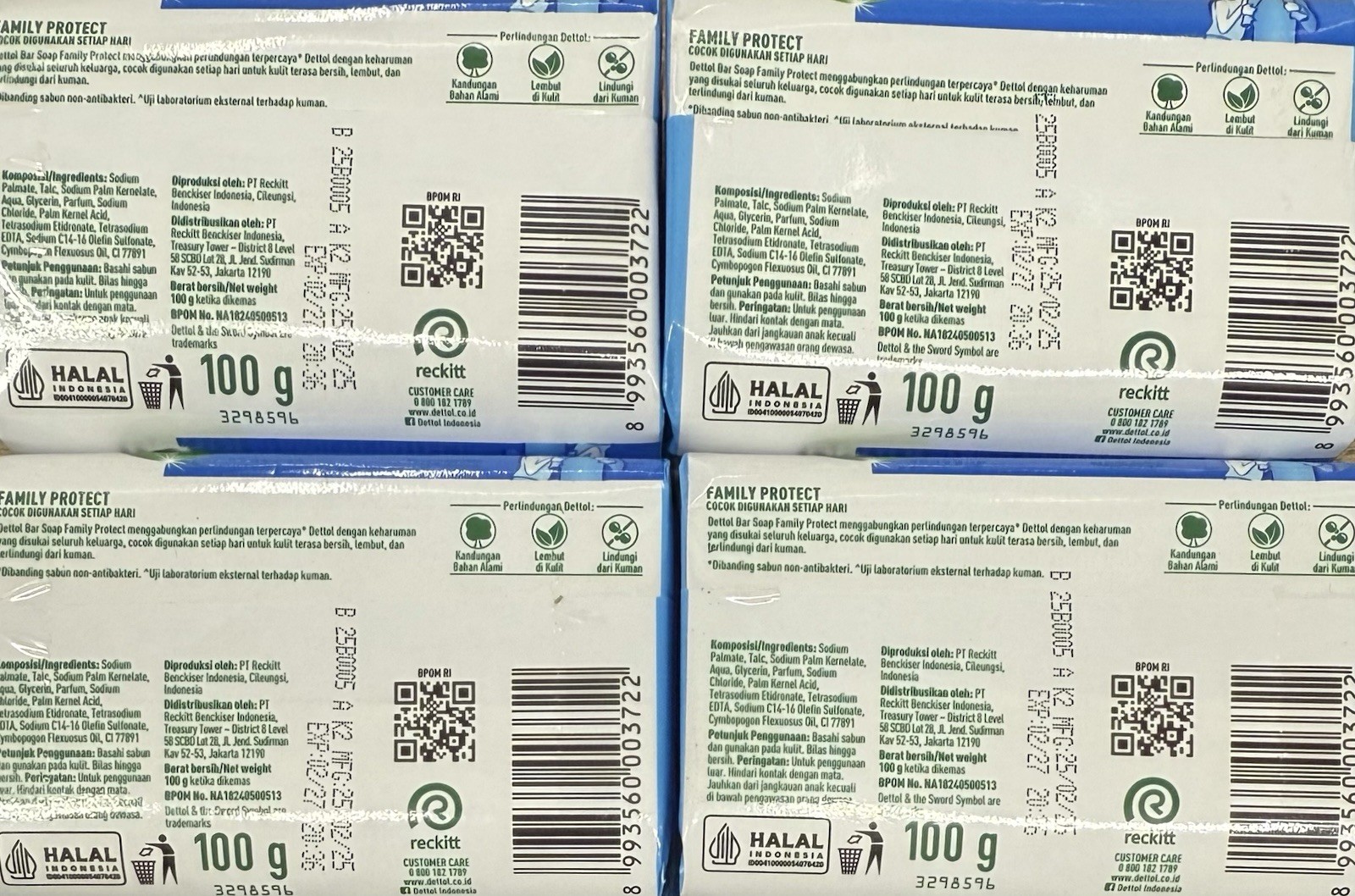 Dettol Family Protect Bar Soap, 12pc X 100 Gram Free Shipping USA