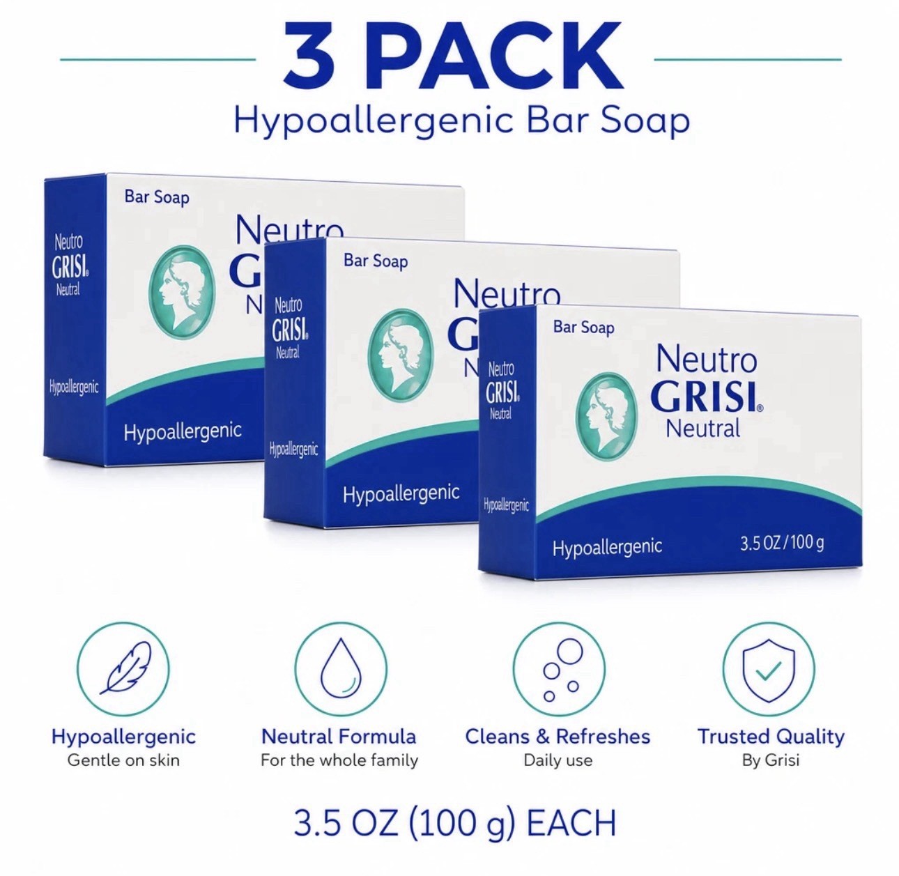 Neutro Grisi Neutral Soap – 3.5oz 3 Pack