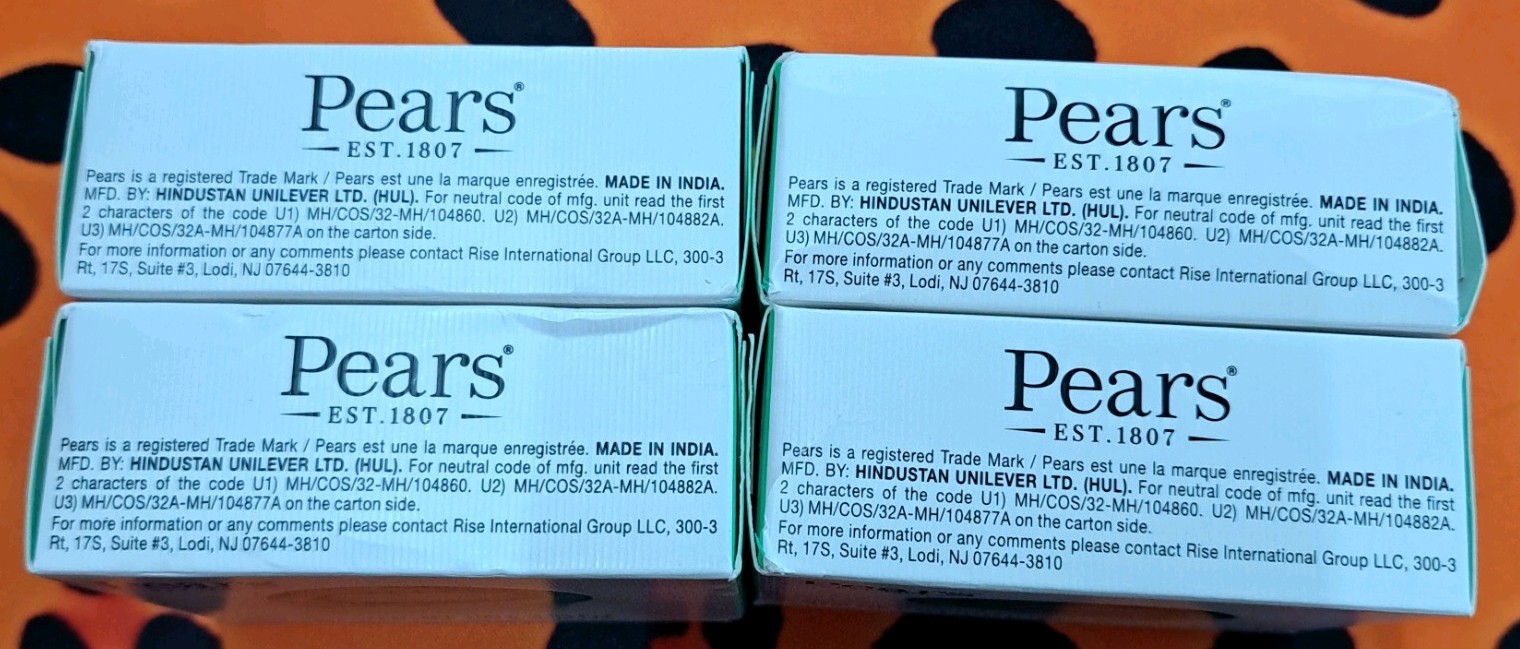 lot of (4) Pears Transparent Glycerin Bar Soap 3.53 Oz Each GREEN COLOR