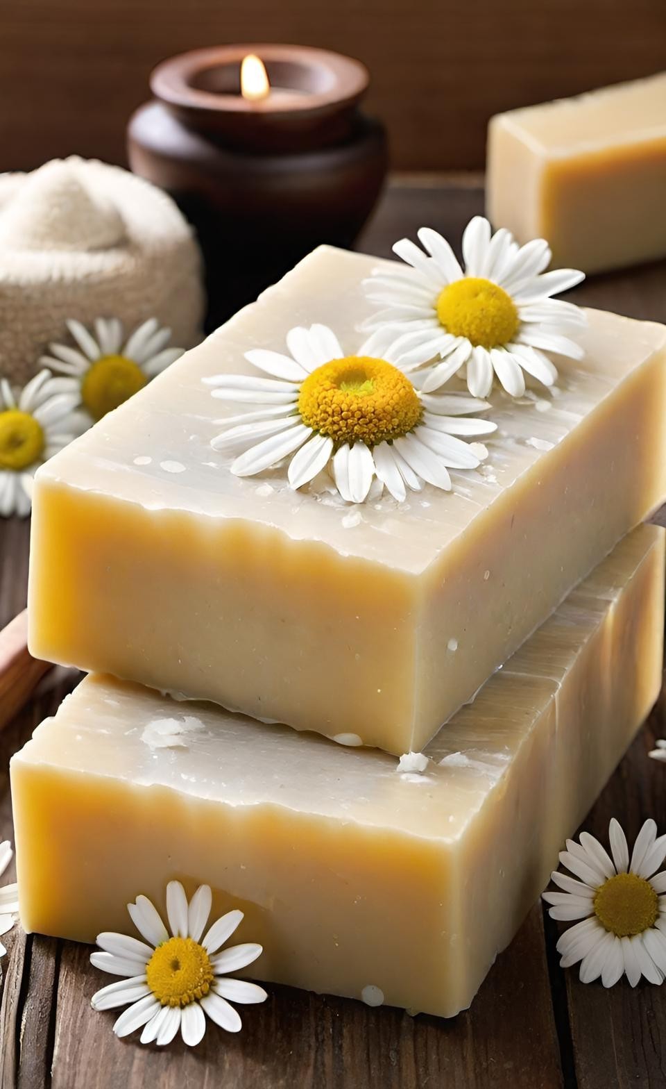 Chamomile Handmade Organic Soap Bar Natural Oil Wonderful Scent Premium Body Spa