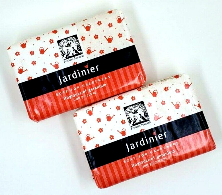 2-Pack Pre de Provence GERANIUM Fragranced JARDINIER Soaps w/ SHEA BUTTER 7oz