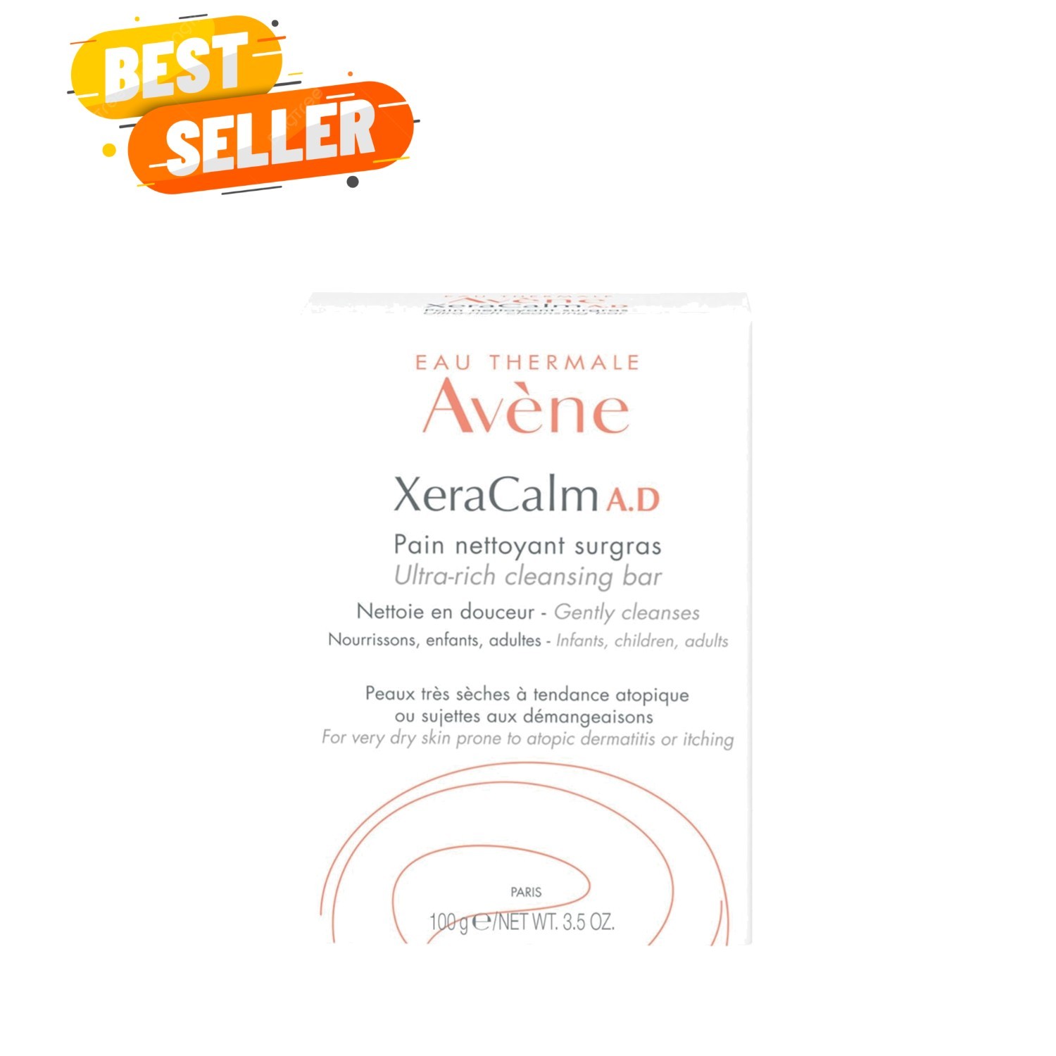 brand Avène Xercalm A.D Ultra-Rich Cleansing Bar for Atopic Dermatitis, Eczem…