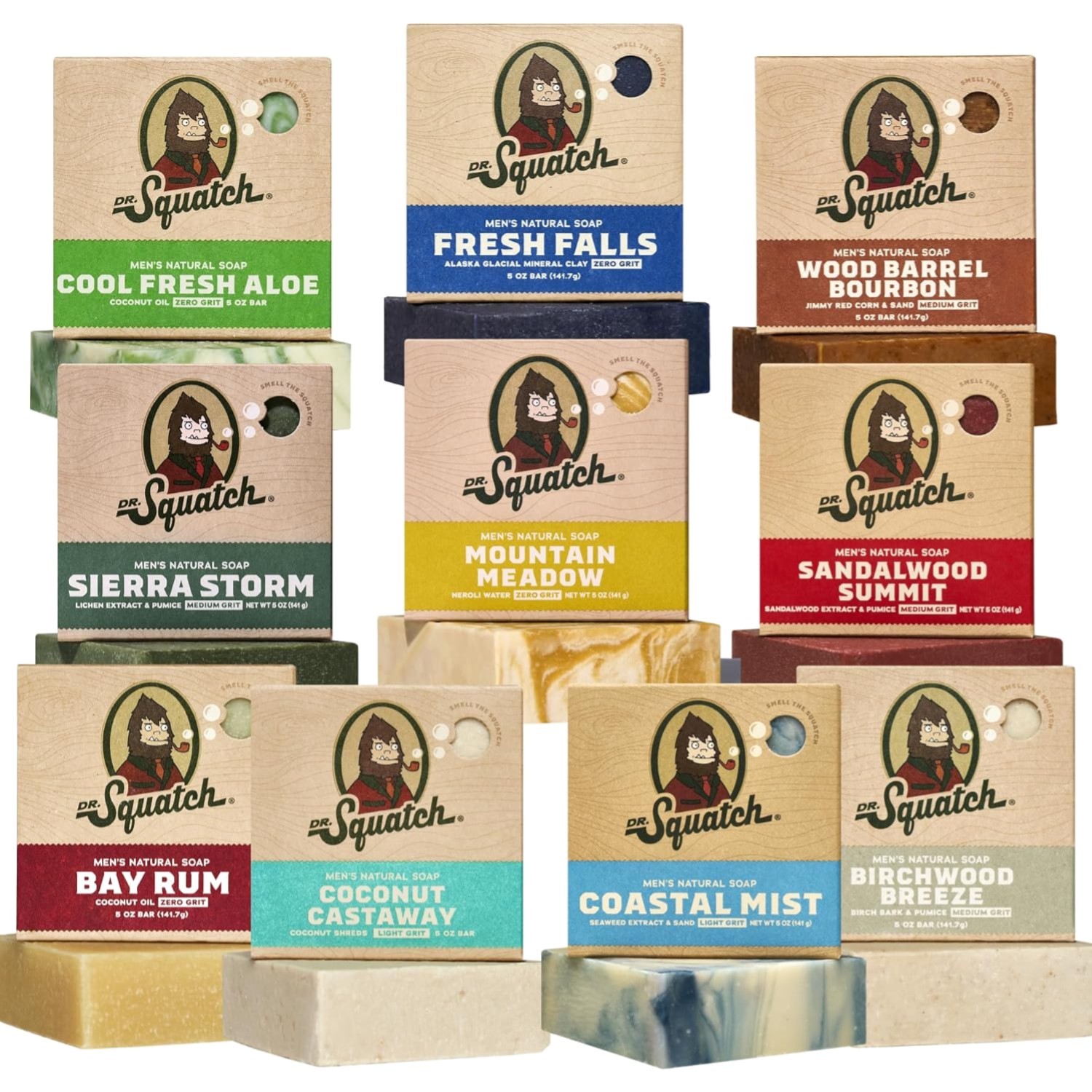 Men’s Natural Cold Process Soap Bar 10 Pack Gift Set Nourishing Oils