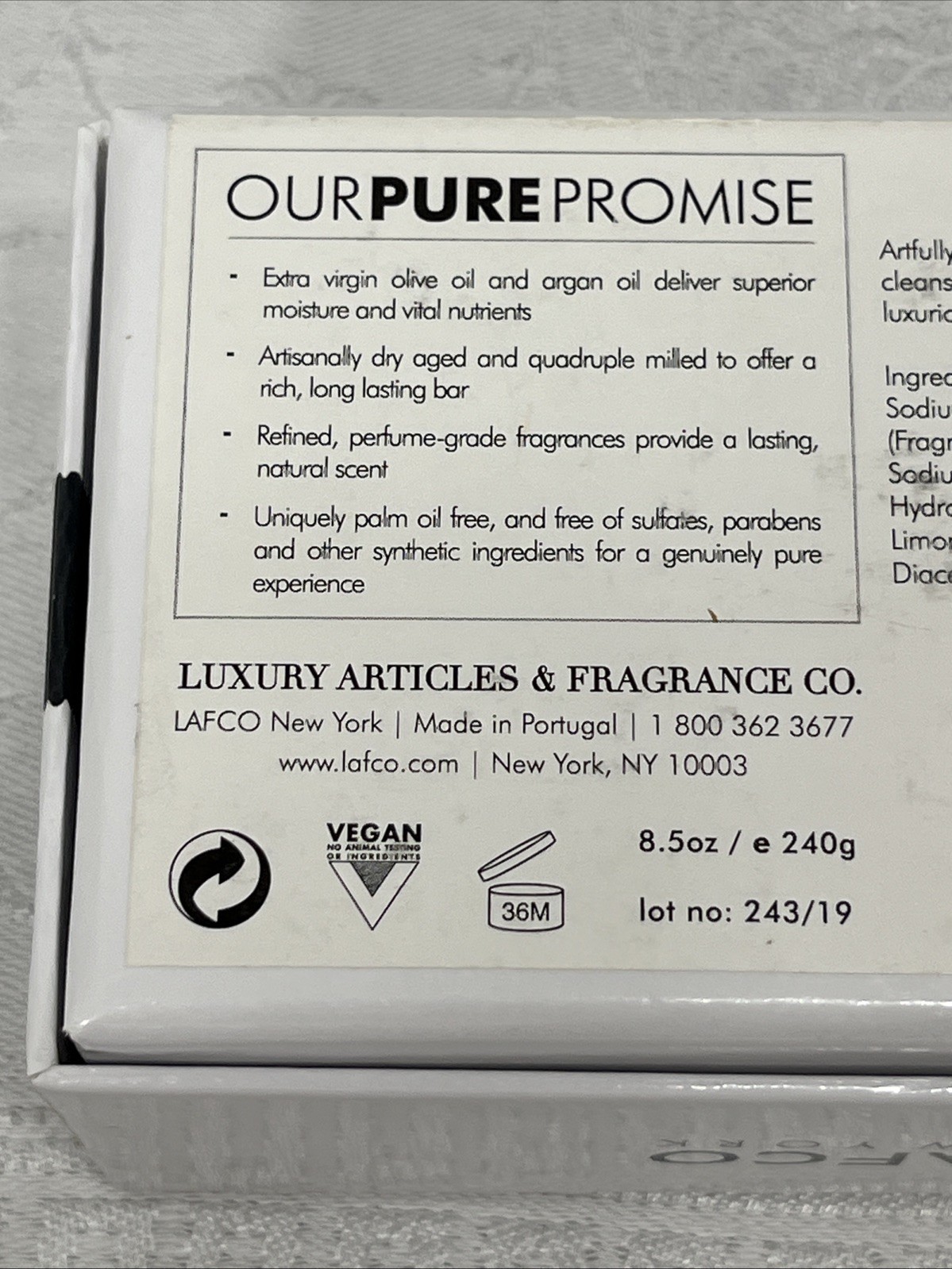 Lafco New York Bar Soap Marine Natural Luxury 8.5 oz