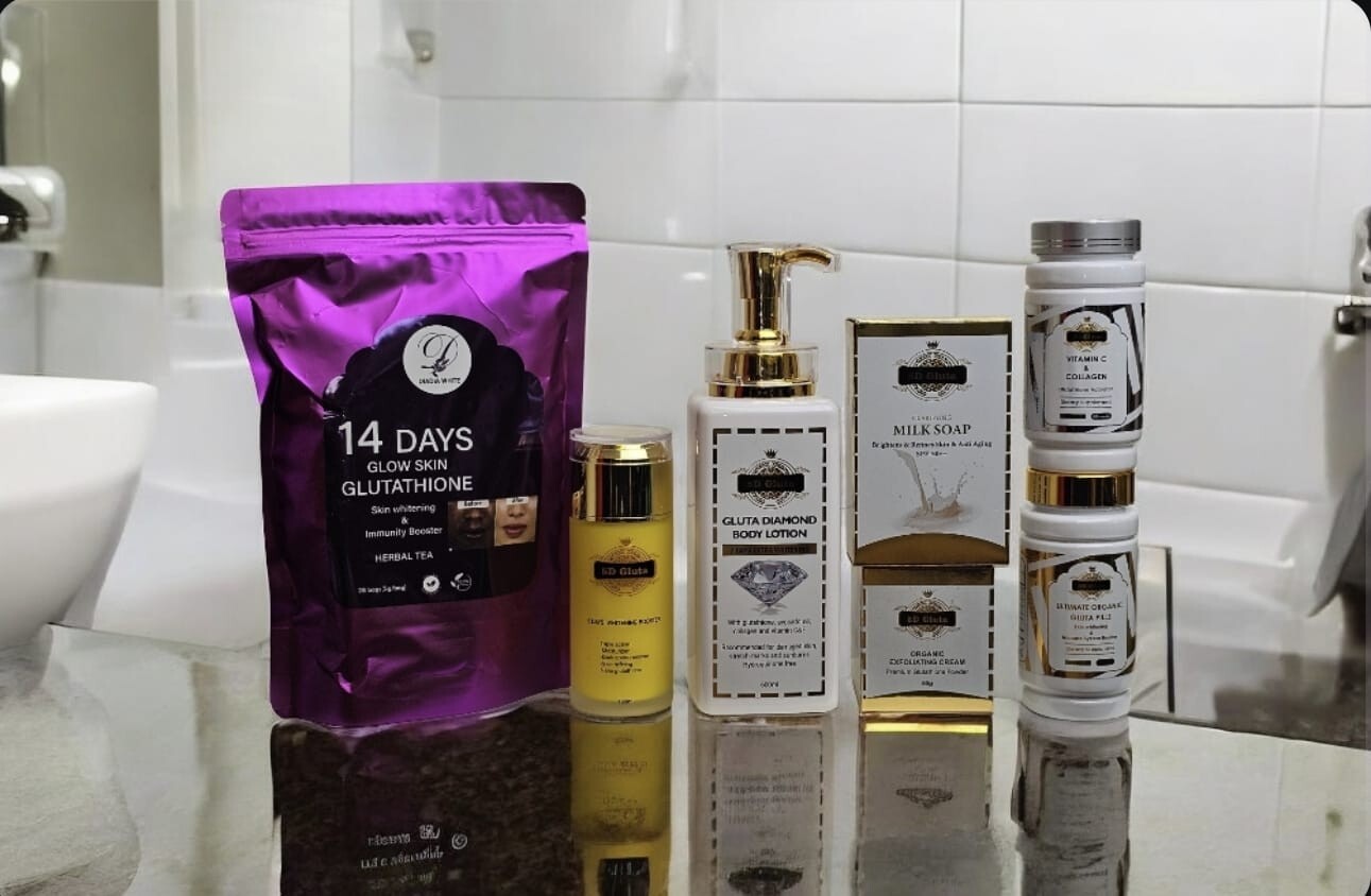 skin whitening boost gluta diamond set lotio,face cream, serum, soap, glutathion