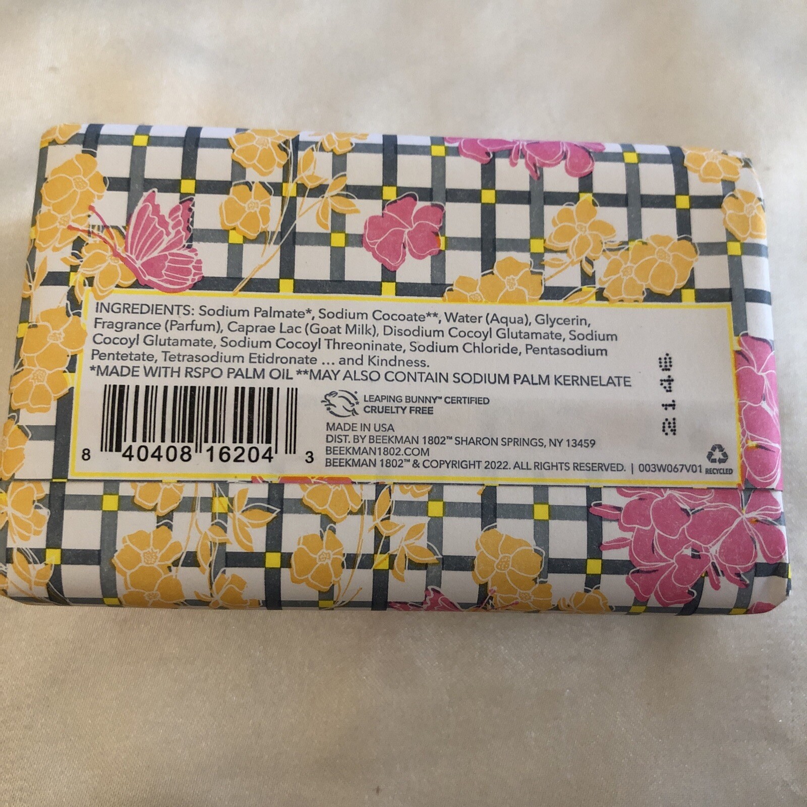 BEEKMAN 1802 Plumeria Butterfly Garden Goat Milk Bar Soap 255g Jumbo Sealed NIB