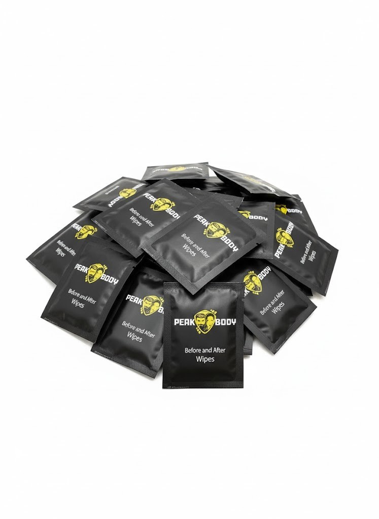 PeakBody Before and After Individually Wrapped Hygiene Body Wipes (50 Count)