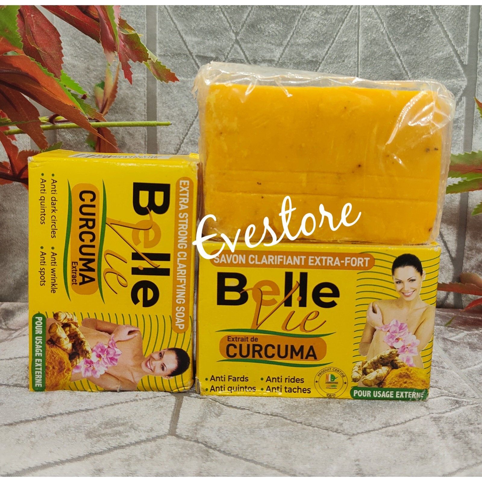 2 Pcs Belle Vie Rich Turmeric Soap. Curcuma Extract 225g Jar. X 2