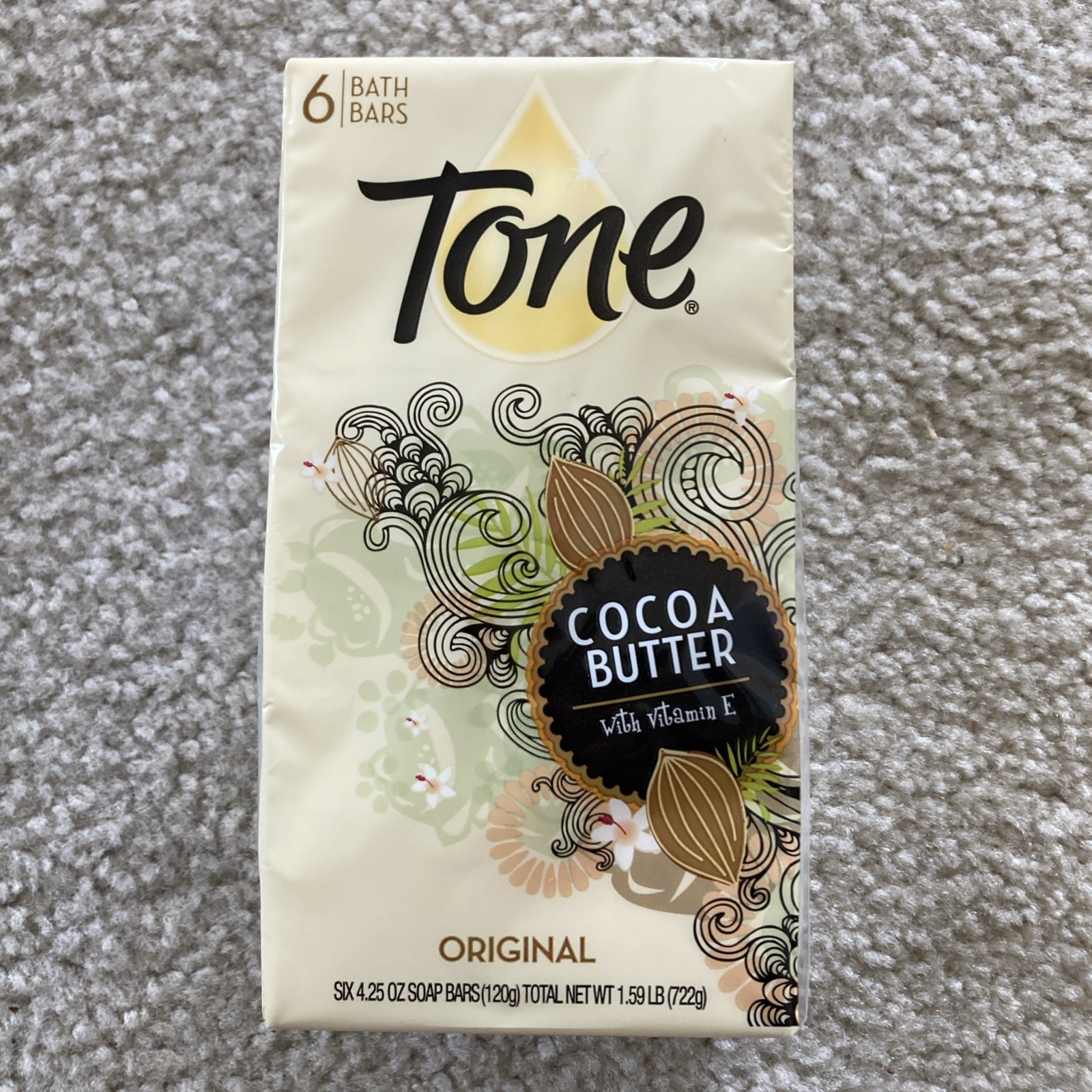 Tone Cocoa Butter 4.25oz Original Bar Soap – 6 Count – SEALED