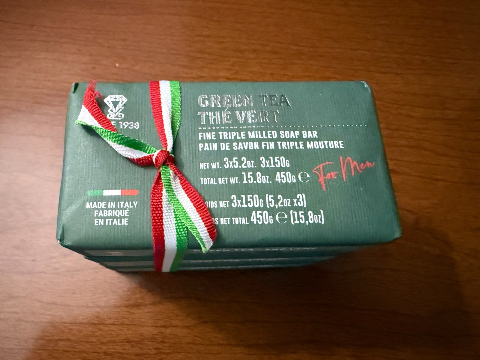 Saponificio Triple Milled Italian Luxury Soap Bars Green Tea For Men – NEW