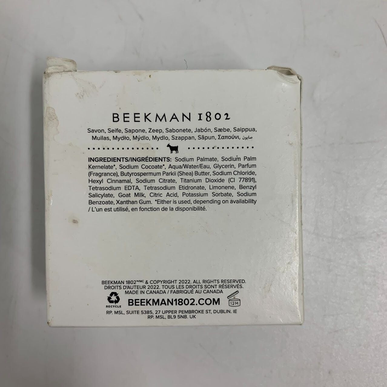 Beekman 1802 Fresh Air Goat Milk FACE & BODY BAR