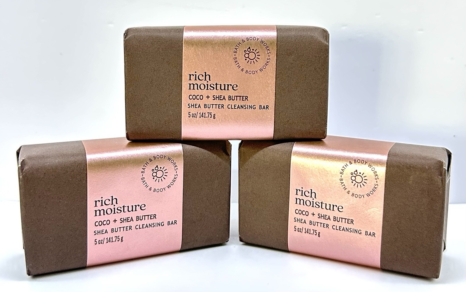 Lot of 3 Bath & Body Works Rich Moisture Coco Shea Butter Cleansing Soap Bars